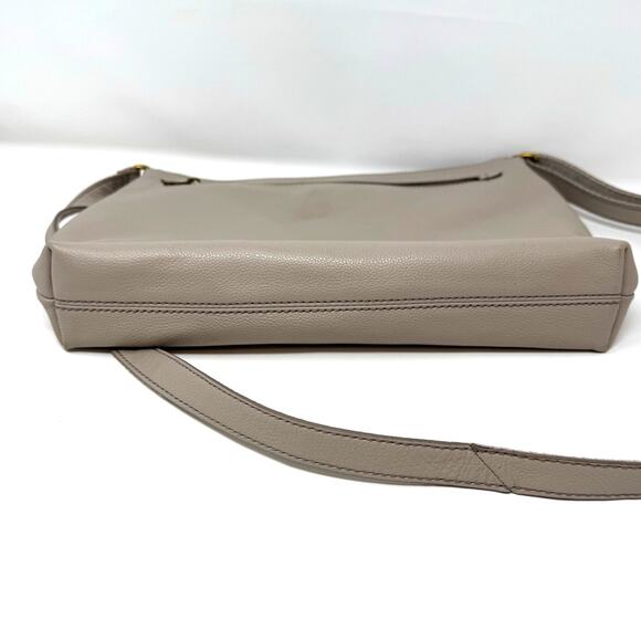 FOSSIL Kinley Leather Crossbody Bag Light Gray Bone Neutral Minimalist Classic - Picture 4 of 14